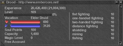 Signature for player Drood